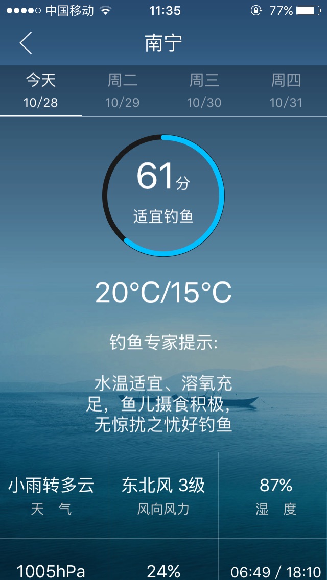 15-20℃气温低感觉有点冷