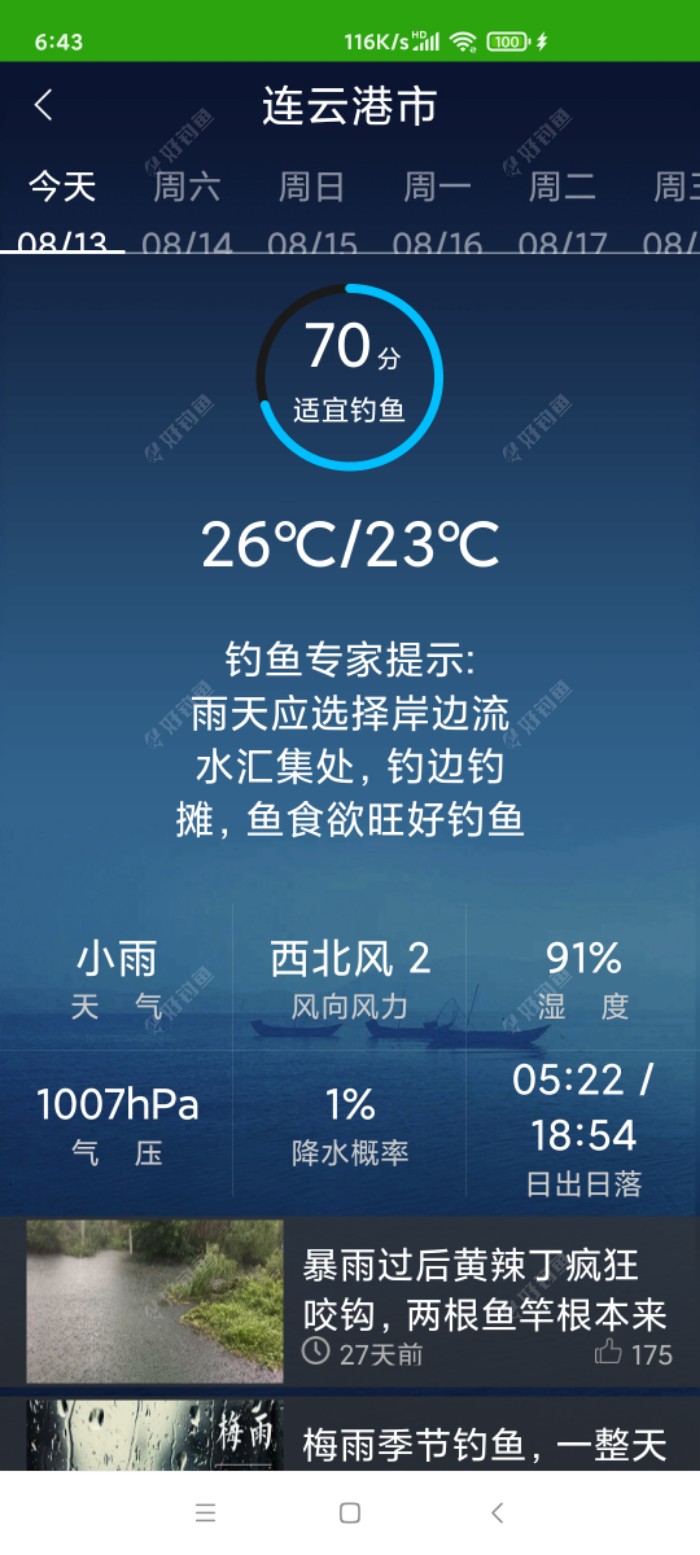 (今日平台上的钓鱼指数……)